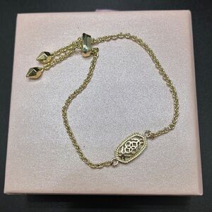 Kendra Scott Gold Tone Filigree Medallion Adjustable Slider Bracelet